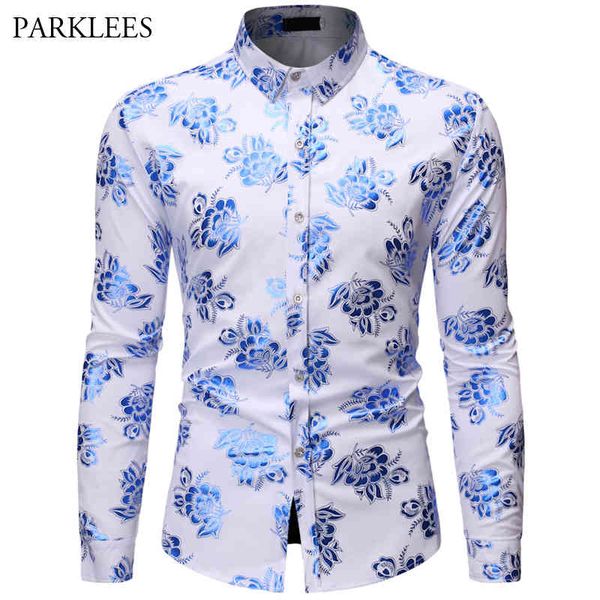 night club party trend printing shirt men's fashion long sleeve men casual slim fit floral dress shirt 210524, White;black
night club party trend printing shirt men's fashion long sleeve men casual slim fit floral dress shirt 210524, White;black