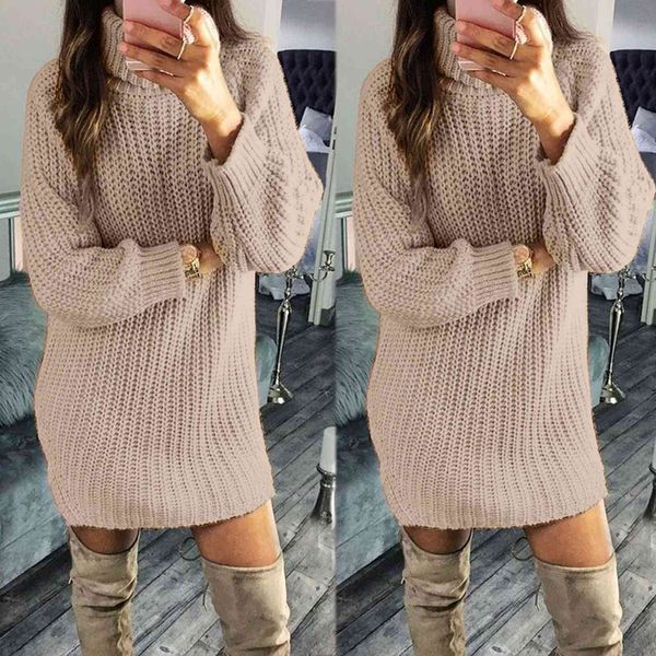 turtleneck long sleeve sweater women dress autumn winter loose tunic knitted casual pink gray clothes solid dresses, White
turtleneck long sleeve sweater women dress autumn winter loose tunic knitted casual pink gray clothes solid dresses, White
