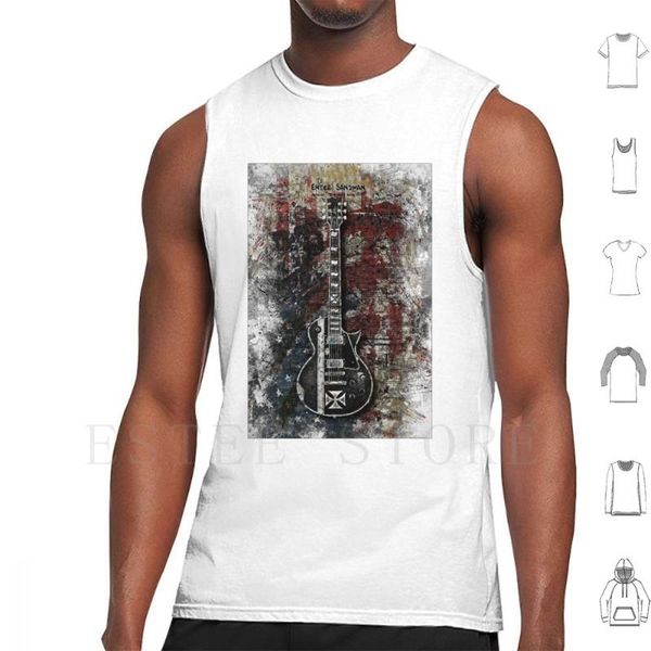 men' tank guitar iron cross modern art vest string instrument electro electric musical, White;black
men' tank guitar iron cross modern art vest string instrument electro electric musical, White;black