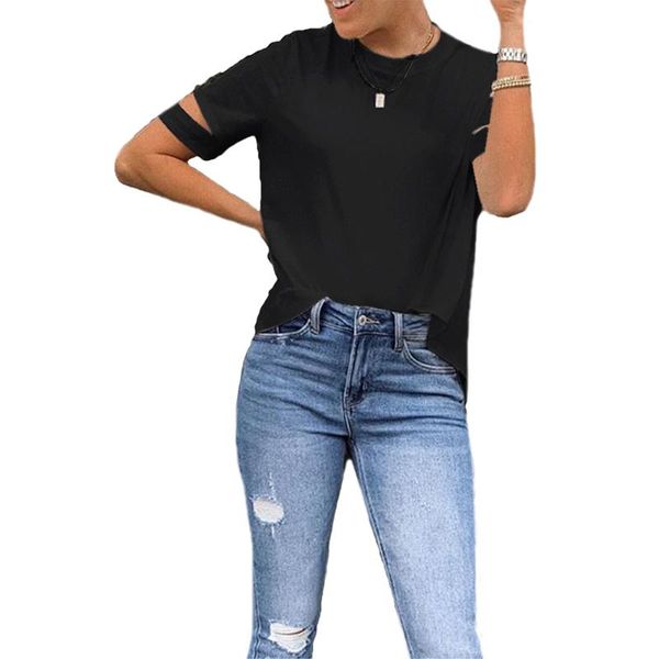 women's t-shirt 2021 women t-shirts fashion elegant short sleeve irregular t shirt long hole summer soft cool ladies black color, White
women's t-shirt 2021 women t-shirts fashion elegant short sleeve irregular t shirt long hole summer soft cool ladies black color, White