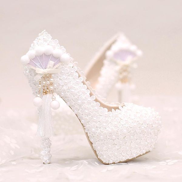 platform high heels 14cm tassel women wedding shoes white pearl bride pumps lace flower ladies party footwear dress, Black
platform high heels 14cm tassel women wedding shoes white pearl bride pumps lace flower ladies party footwear dress, Black