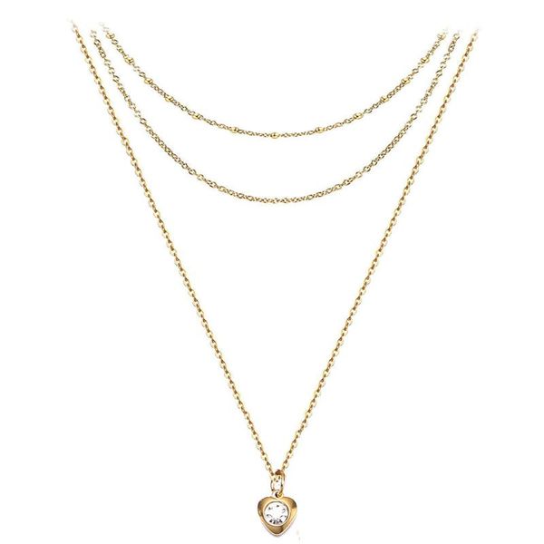 pendant necklaces stainless steel multi-layer chain crystal heart for women girls simple 3 layers choker necklace, Silver
pendant necklaces stainless steel multi-layer chain crystal heart for women girls simple 3 layers choker necklace, Silver