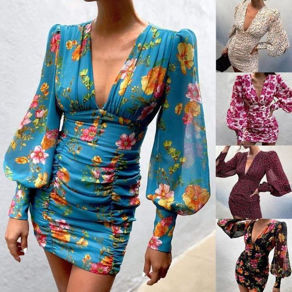 casual dresses women deep v button bodycon dress vintage floral print party lady fashion elegant lantern sleeve draped mini, Black;gray
casual dresses women deep v button bodycon dress vintage floral print party lady fashion elegant lantern sleeve draped mini, Black;gray
