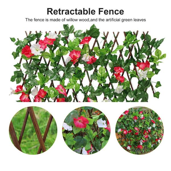 simulation wooden garden fence artificial morning glory retractable extension yard privacy mesh grille barrier fencing, trellis & gates
simulation wooden garden fence artificial morning glory retractable extension yard privacy mesh grille barrier fencing, trellis & gates