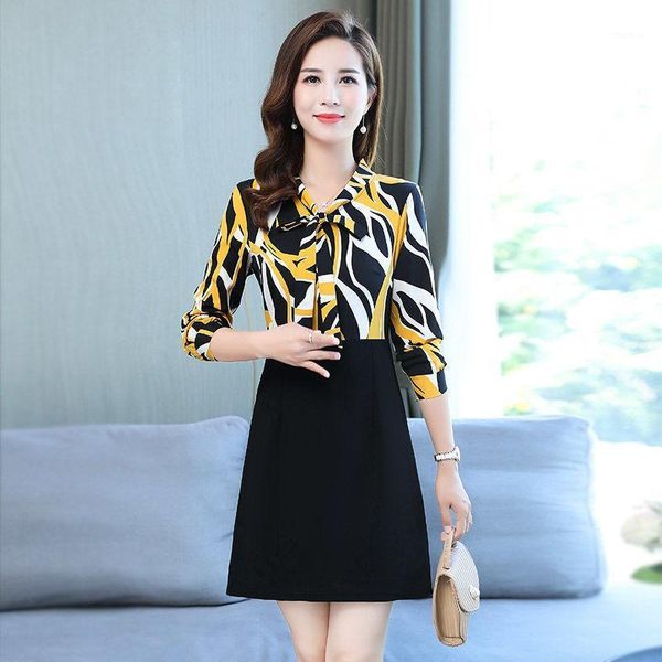 women's spring autumn style dress patchwork striped long sleeve v-neck bow korean elegant ss3638 casual dresses, Black;gray
women's spring autumn style dress patchwork striped long sleeve v-neck bow korean elegant ss3638 casual dresses, Black;gray