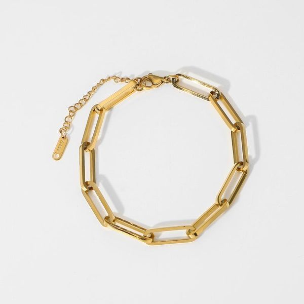 link, chain minimalist thick rectangle link bracelet versatile daily stacking jewelry 18k gold plated stainless steel, Black
link, chain minimalist thick rectangle link bracelet versatile daily stacking jewelry 18k gold plated stainless steel, Black