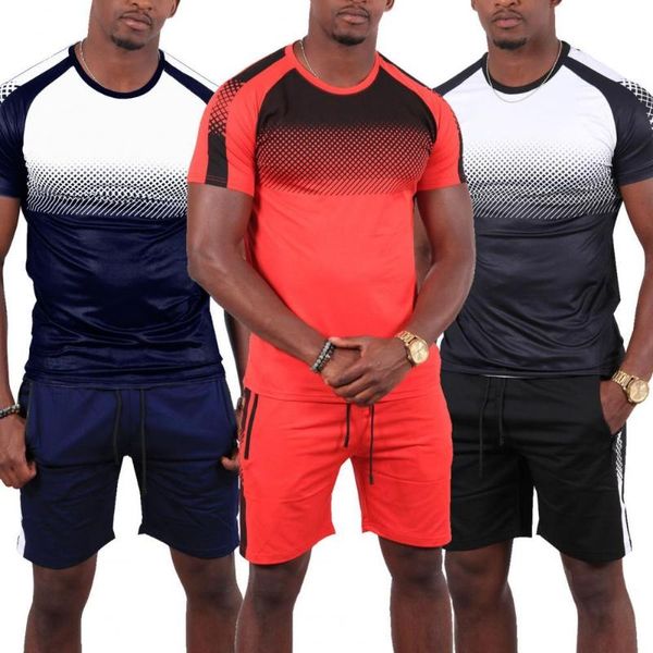 men's tracksuits men outfit tracksuit gradient print drawstring short sleeve round neck t-shirt shorts set sports streetwear summer 202, Gray
men's tracksuits men outfit tracksuit gradient print drawstring short sleeve round neck t-shirt shorts set sports streetwear summer 202, Gray