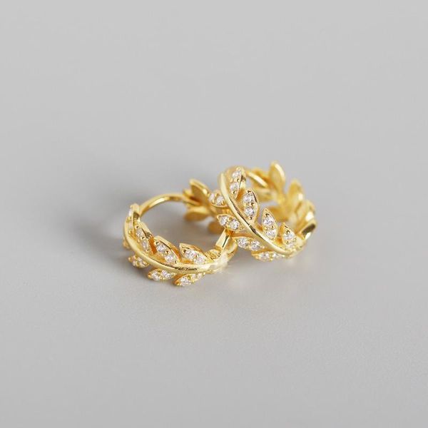 shiny zircon leaf hoop earring 100% 925 sterling silver jewelry gold ear buckle small olive branch women & huggie, Golden;silver
shiny zircon leaf hoop earring 100% 925 sterling silver jewelry gold ear buckle small olive branch women & huggie, Golden;silver