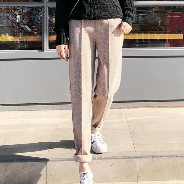 women's pants & capris women elastic waist striped woolen female autumn winter thicken pencil pant 2021 elegant warm long trousers femm, Black;white
women's pants & capris women elastic waist striped woolen female autumn winter thicken pencil pant 2021 elegant warm long trousers femm, Black;white
