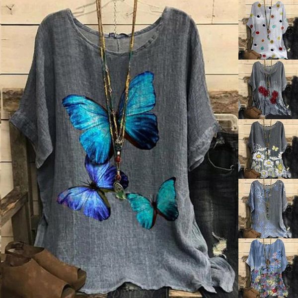 women's blouses & shirts fashion women summer cotton and linen femme loose print o-neck t-shirt short sleeve casual blouse female blusa, White
women's blouses & shirts fashion women summer cotton and linen femme loose print o-neck t-shirt short sleeve casual blouse female blusa, White