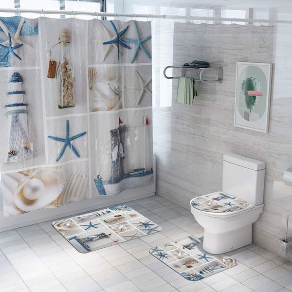 4pcs/set marine life pattern shower curtain for boys bath curtain waterproof polyester shower curtain bathroom rugs bath mat set
4pcs/set marine life pattern shower curtain for boys bath curtain waterproof polyester shower curtain bathroom rugs bath mat set