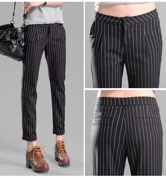 women's pants & capris miku spring summer fashion style vertical stripe nine feet harem women casual black and white leisure, Black;white
women's pants & capris miku spring summer fashion style vertical stripe nine feet harem women casual black and white leisure, Black;white