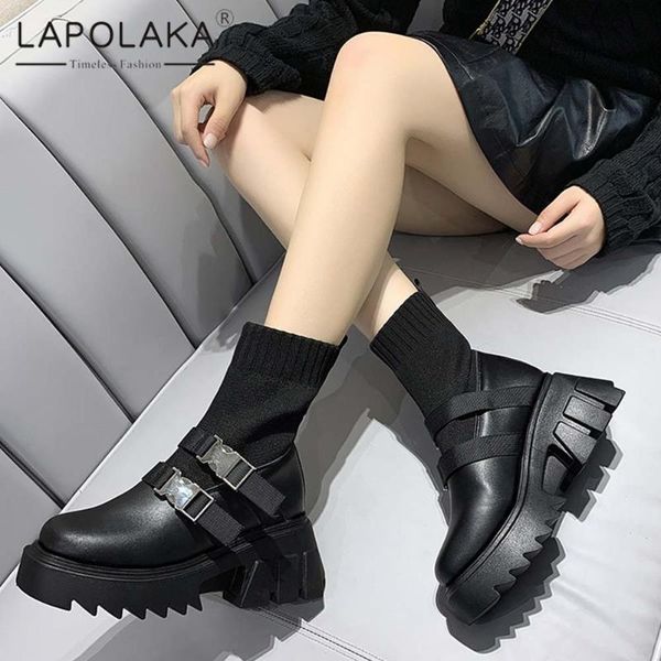 boots lapolaka 2021 brand elastic band ankle woman shoes platform buckle decoration comfy motorcycle cool trendy boot ladies, Black
boots lapolaka 2021 brand elastic band ankle woman shoes platform buckle decoration comfy motorcycle cool trendy boot ladies, Black
