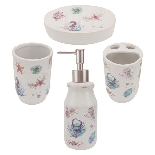 bath accessory set 1 ceramic lotion bottle tooth mug fresh printed washing supplies 
bath accessory set 1 ceramic lotion bottle tooth mug fresh printed washing supplies