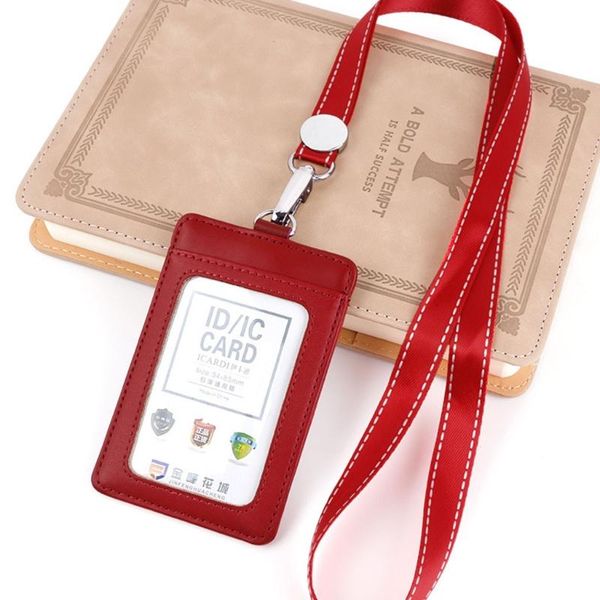 card holders badge holder pu leather id wallet with neck lanyard 2-sided pocket j60d, Brown;gray
card holders badge holder pu leather id wallet with neck lanyard 2-sided pocket j60d, Brown;gray
