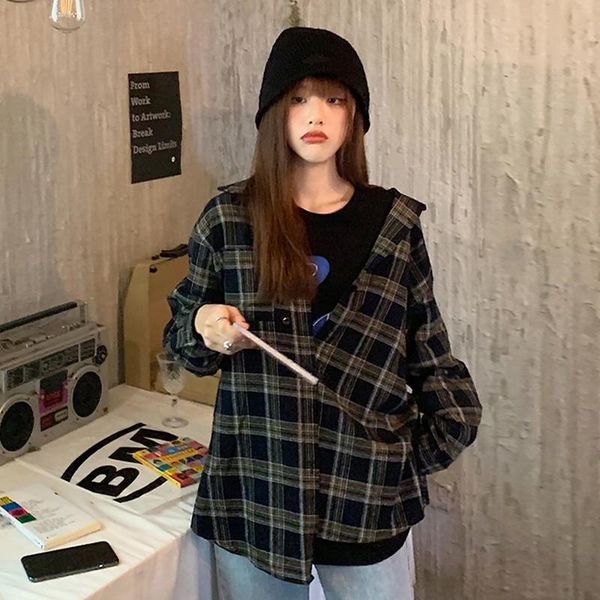autumn designer blouse all match korean style loose plaid long sleeved women shirts business shirt womens clothing x297 women's blouses, White
autumn designer blouse all match korean style loose plaid long sleeved women shirts business shirt womens clothing x297 women's blouses, White