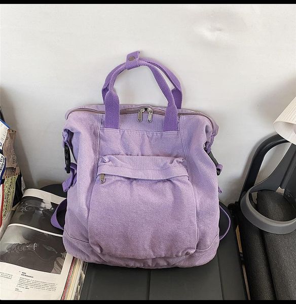 backpack women's simple school bag for teenage girl shoulder travel pack 2021 solid color large capacity
backpack women's simple school bag for teenage girl shoulder travel pack 2021 solid color large capacity