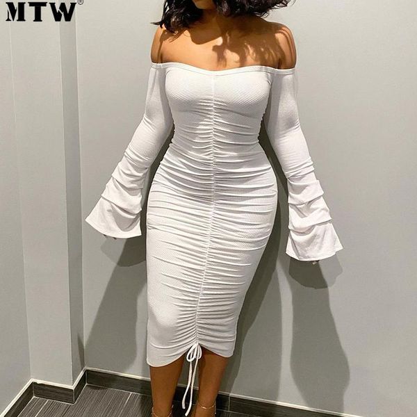 casual dresses 2021 autumn winter pleated bodycon dress ladies off shoulder flare sleeve party ruched midi, Black;gray
casual dresses 2021 autumn winter pleated bodycon dress ladies off shoulder flare sleeve party ruched midi, Black;gray