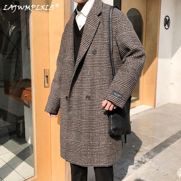 men's wool & blends winter long jacket men fashion korean loose fit double breasted trench coat turn-down collar pocket warm overcoat m, Black
men's wool & blends winter long jacket men fashion korean loose fit double breasted trench coat turn-down collar pocket warm overcoat m, Black