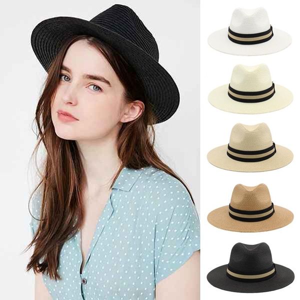 wide brim hats men women soft straw panama summer fedora sunhats trilby caps outdoor beach travel size us 71/4 uk, Blue;gray
wide brim hats men women soft straw panama summer fedora sunhats trilby caps outdoor beach travel size us 71/4 uk, Blue;gray