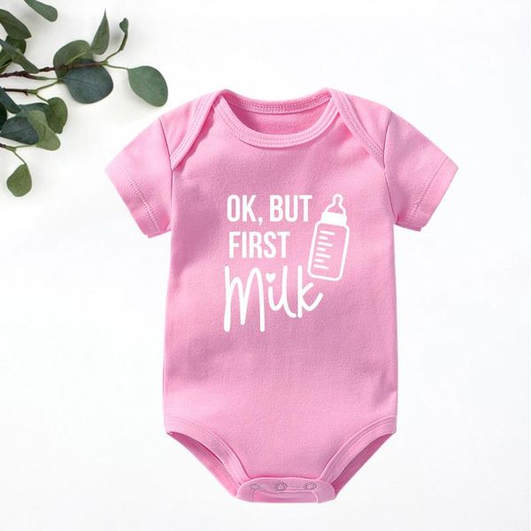 rompers ok but first milk printed funny born clothes short sleeve cotton boys girls infant jumpsuit baby shower gifts, Blue
rompers ok but first milk printed funny born clothes short sleeve cotton boys girls infant jumpsuit baby shower gifts, Blue