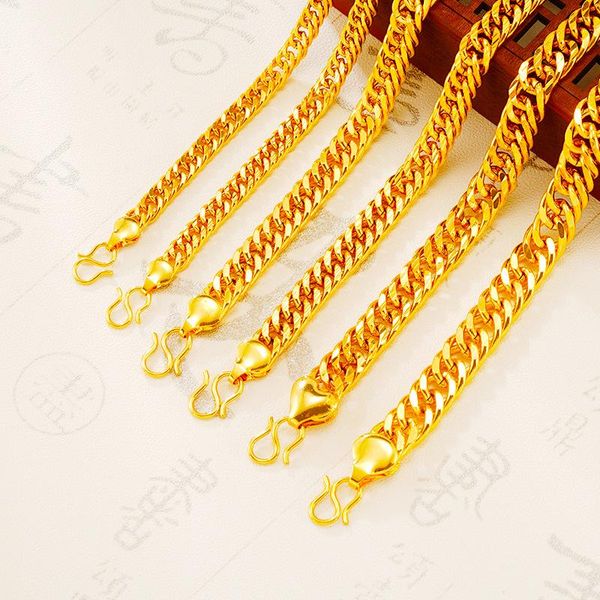 link, chain classic 24k gold bracele for women vintage plated bracelet men fashion jewelry wholesale, Black
link, chain classic 24k gold bracele for women vintage plated bracelet men fashion jewelry wholesale, Black