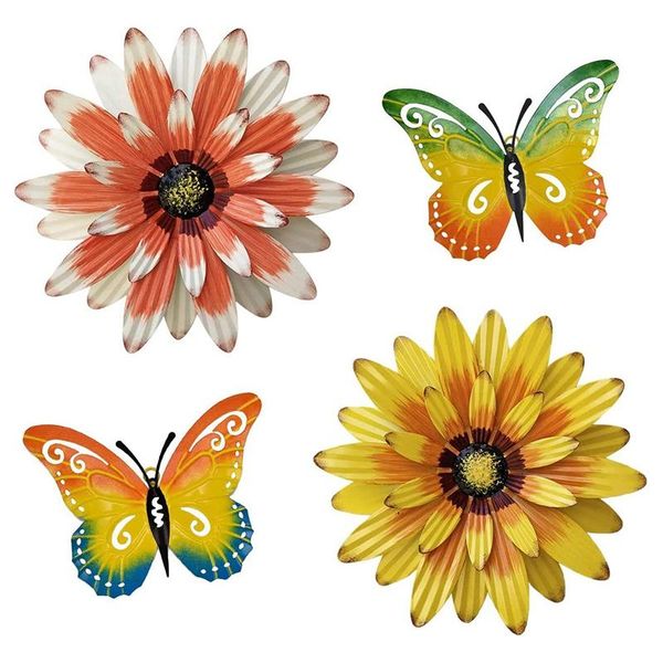 decorative objects & figurines metal flowers outdoor wall decor, 4pcs flower butterfly art sculptures for garden fence, yard, porch
decorative objects & figurines metal flowers outdoor wall decor, 4pcs flower butterfly art sculptures for garden fence, yard, porch