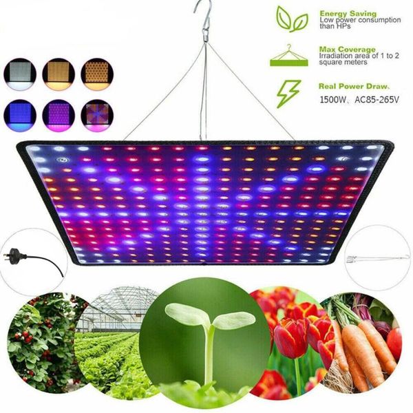 

grow lights 1000w 225 led plant lamp square full spectrum light panel flower nursery growth for indoor hydroponic greenhouse