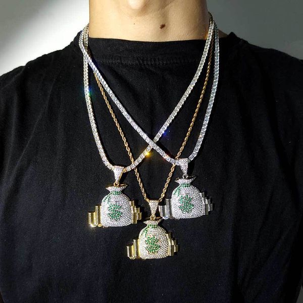 pendant necklaces full diamond dollar $symbol purse hip hop pendant micro inlaid zircon trendsetter necklace jewelry, Silver
pendant necklaces full diamond dollar $symbol purse hip hop pendant micro inlaid zircon trendsetter necklace jewelry, Silver