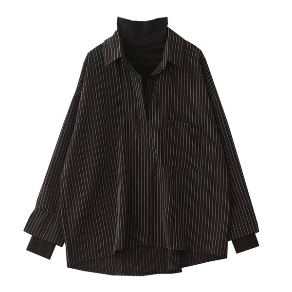 fake two piece striped shirt women patchwork knitted turtleneck autumn winter long sleeve casual loose female blouse 210323, White
fake two piece striped shirt women patchwork knitted turtleneck autumn winter long sleeve casual loose female blouse 210323, White