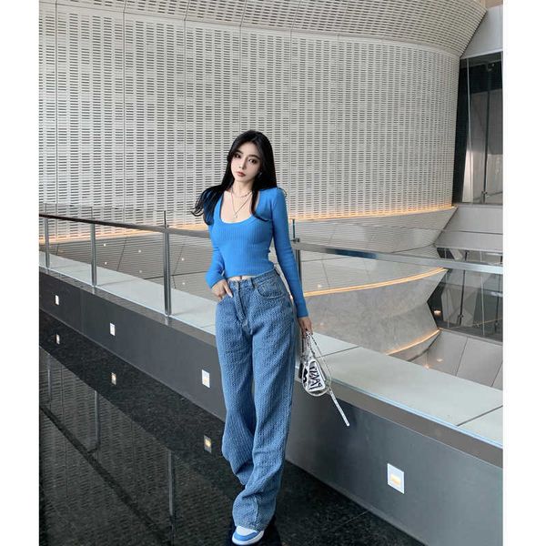 knitted crochet net pattern breathable style ladies loose straight high waist young slim jeans 210927, Blue
knitted crochet net pattern breathable style ladies loose straight high waist young slim jeans 210927, Blue