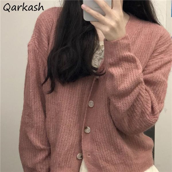 women's knits & tees women cardigan v-neck single breasted chic leisure knitted korean style loose solid 4 colors students outwear spri, White
women's knits & tees women cardigan v-neck single breasted chic leisure knitted korean style loose solid 4 colors students outwear spri, White