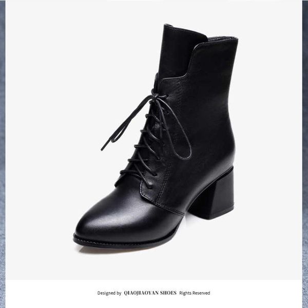 boots 2021 est women shoes keep warm high heels zapatos mujer fashion snow ladies pumps side zipper, Black
