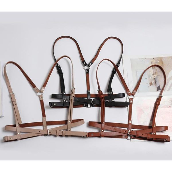 women belt slim leather female punk harajuku straps harness body bondage belts suspenders, Black;brown
women belt slim leather female punk harajuku straps harness body bondage belts suspenders, Black;brown