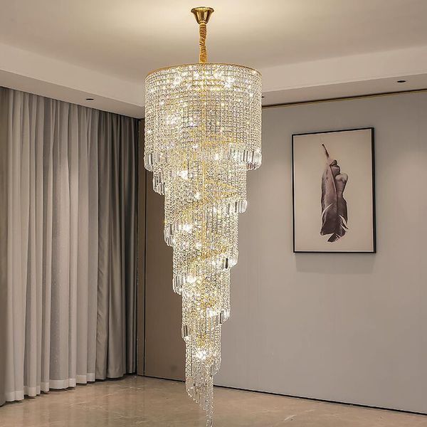 chandeliers modern luxury staircase crystal chandelier long rotating villa duplex decorative lamp living room lighting
chandeliers modern luxury staircase crystal chandelier long rotating villa duplex decorative lamp living room lighting