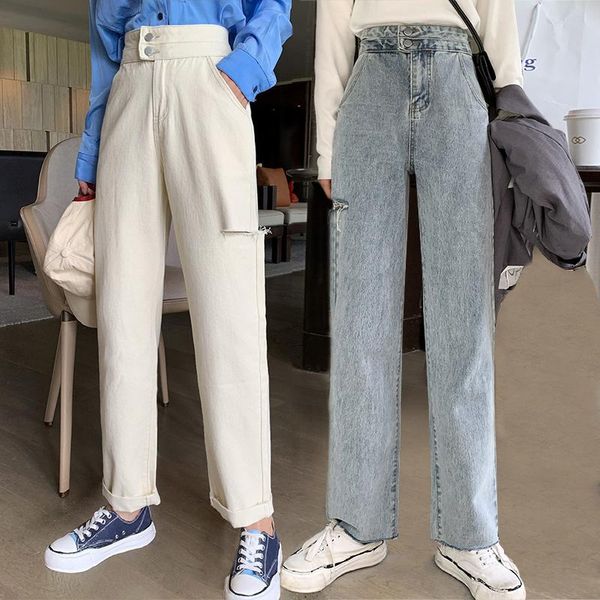 women's jeans personalized hole pants straight old nine points 2021 wave korean version of loose spring and summer women, Blue
women's jeans personalized hole pants straight old nine points 2021 wave korean version of loose spring and summer women, Blue