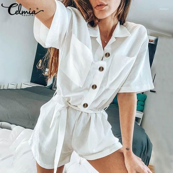 celmia women's vintage jumpsuits short sleeve casual loose buttons rompers fashion summer playsuits pockets party overalls1, Black;white
celmia women's vintage jumpsuits short sleeve casual loose buttons rompers fashion summer playsuits pockets party overalls1, Black;white