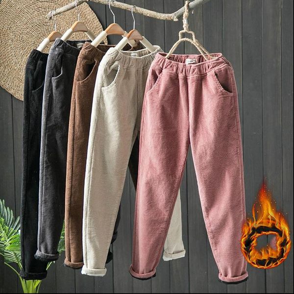 womens capri women fashion warm corduroy pants autumn winter elastic waist plus velvet loose harem with pockets trousers m239, Black;white
womens capri women fashion warm corduroy pants autumn winter elastic waist plus velvet loose harem with pockets trousers m239, Black;white