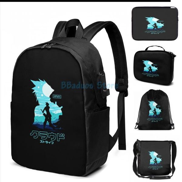 funny graphic print cloud vii usb charge backpack men school bags women bag travel laptop
funny graphic print cloud vii usb charge backpack men school bags women bag travel laptop