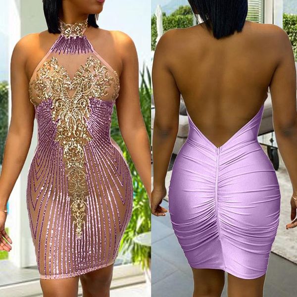 women bodycon mesh mini dress 2021 sequins see-through backless halter evening party slim dresses robe femme casual, Black;gray
women bodycon mesh mini dress 2021 sequins see-through backless halter evening party slim dresses robe femme casual, Black;gray