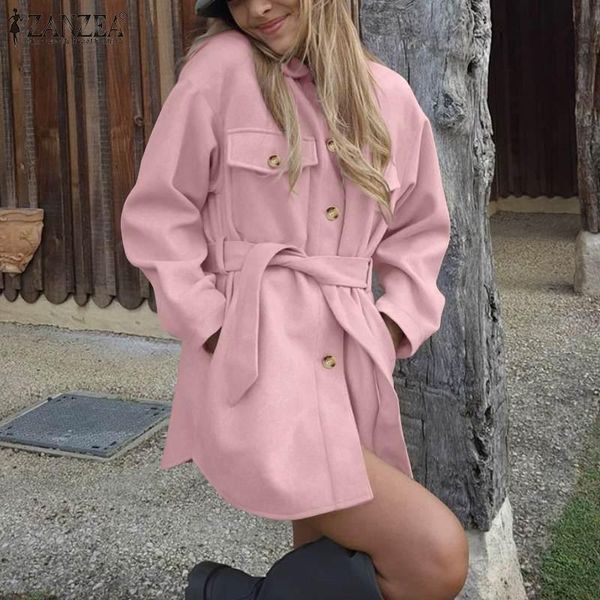 women's jackets fashion ol women wool coats 2021 zanzea spring autumn belted capes ponchos oversized female casual solid a-line outwear, Black;brown
women's jackets fashion ol women wool coats 2021 zanzea spring autumn belted capes ponchos oversized female casual solid a-line outwear, Black;brown