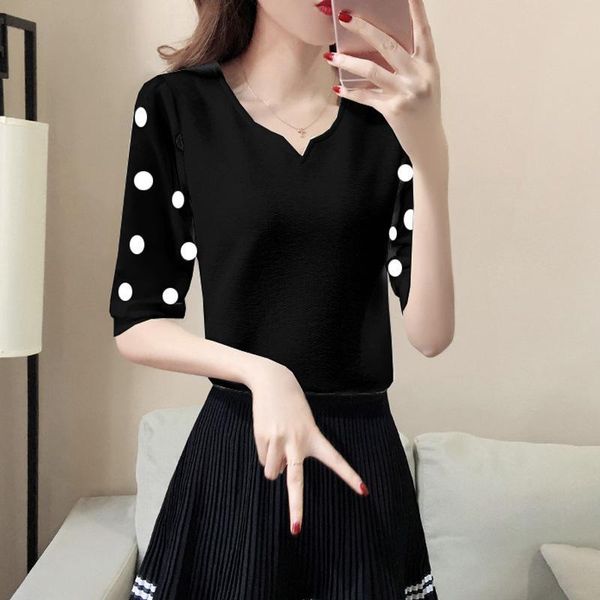 women's blouse summer short-sleeve v neck slim polka dot printing chiffon shirt female 2021 blouses & shirts, White
women's blouse summer short-sleeve v neck slim polka dot printing chiffon shirt female 2021 blouses & shirts, White