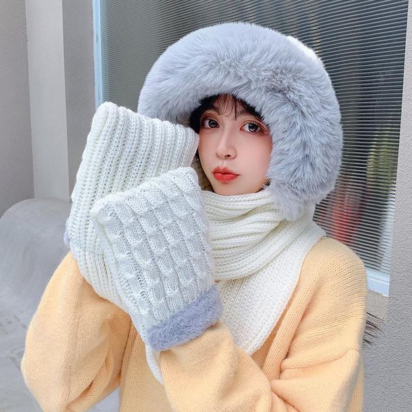 hats, scarves & gloves sets knitted woolen hat women's winter warmth and cold protection scarf cute all-match muffler all-in-one three-, Blue;gray
hats, scarves & gloves sets knitted woolen hat women's winter warmth and cold protection scarf cute all-match muffler all-in-one three-, Blue;gray