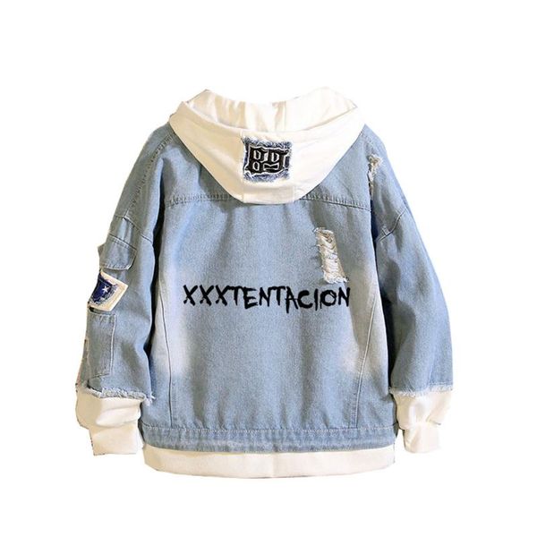 men's hoodies & sweatshirts fashion xxxtentacion denim jacket fake two pieces coat hip hop anime hoodie men and women harajuku rapper s, Black
men's hoodies & sweatshirts fashion xxxtentacion denim jacket fake two pieces coat hip hop anime hoodie men and women harajuku rapper s, Black
