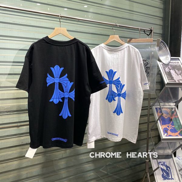 correct version 2021ins fashion brand foam blue cross men's and women's short sleeve loose bottomed t-shirt, White
correct version 2021ins fashion brand foam blue cross men's and women's short sleeve loose bottomed t-shirt, White