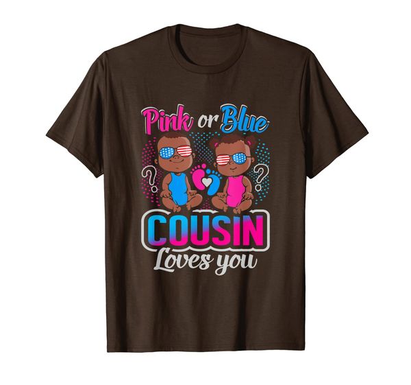 pink or blue cousin loves you gender reveal baby shower gift t-shirt, White;black
pink or blue cousin loves you gender reveal baby shower gift t-shirt, White;black