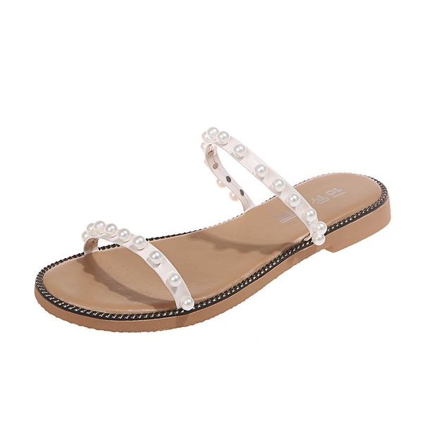 women solid pearl slip on flats casual roman slippers plus size flat outdoor fashion sandals anti-slip, Black
women solid pearl slip on flats casual roman slippers plus size flat outdoor fashion sandals anti-slip, Black