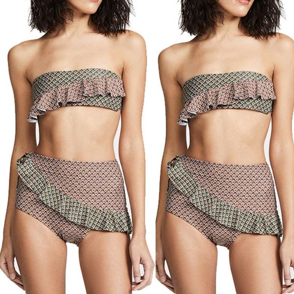 women 2pcs bikini set irregular ruffles patchwork bandeau tube swimsuit high waist contrast color bathing suit one-piece suits
women 2pcs bikini set irregular ruffles patchwork bandeau tube swimsuit high waist contrast color bathing suit one-piece suits