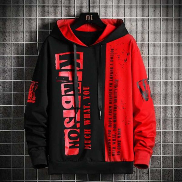 men's hoodies & sweatshirts autumn sweatshirt casual hip hop streetwear loose men fashion personality letter printed hoodie patchwork, Black
men's hoodies & sweatshirts autumn sweatshirt casual hip hop streetwear loose men fashion personality letter printed hoodie patchwork, Black