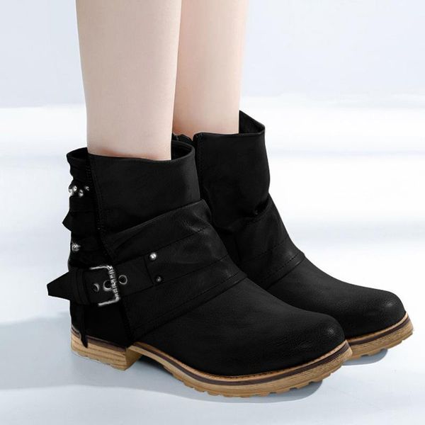 boots women's female ladies woman ankle shoes buckle thick heel round head warm belt riding equestr botas mujer, Black
boots women's female ladies woman ankle shoes buckle thick heel round head warm belt riding equestr botas mujer, Black